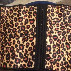 Animal print 9 steel bond latex waist trainer .